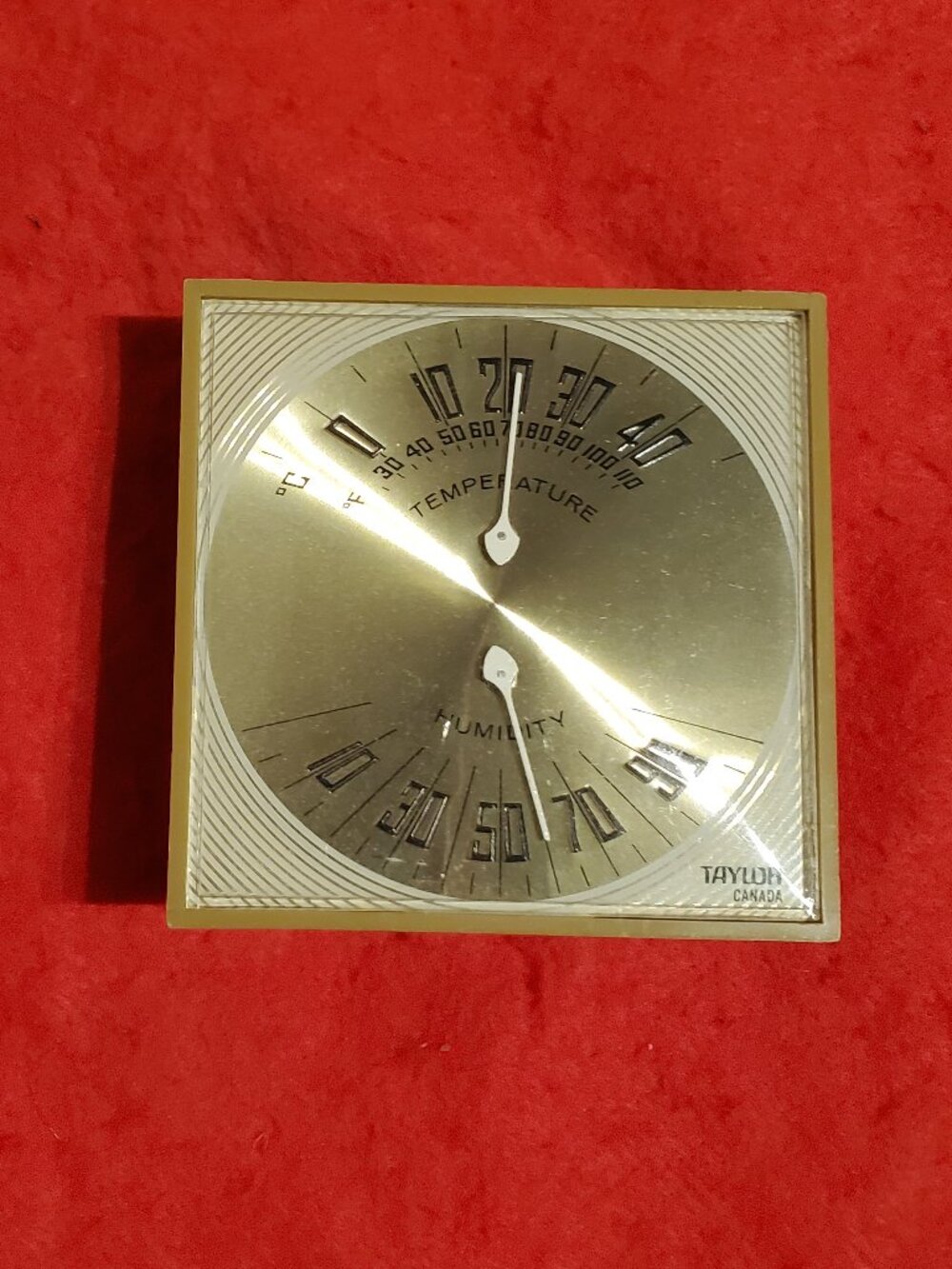 Vintage Taylor Thermostat & Humidity Gauge Mid Century Fits Wall or Desk - VGC